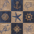 Nautical Burlap Mixed Media by Debbie DeWitt Nautical Burlap Mixed Media by Debbie DeWitt