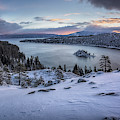 Emerald Bay First Snow Photograph by BJ Stockton