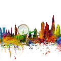 New York, London and Hong Kong Skyline Mashup Digital Art by Michael Tompsett
