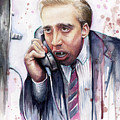 Nicolas Cage A Vampire's Kiss Watercolor Art Painting by Olga Shvartsur Nicolas Cage A Vampire's Kiss Watercolor Art Painting by Olga Shvartsur