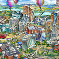 Northern Virginia Map Illustration Painting by Maria Rabinky Northern Virginia Map Illustration Painting by Maria Rabinky