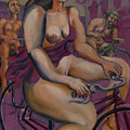 Nude cyclists with Carracchi Bacchus Painting by Peregrine Roskilly Nude cyclists with Carracchi Bacchus Painting by Peregrine Roskilly
