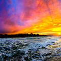 Ocean Sunset Landscape Photography Red Blue Sunset Photograph by Eszra ...