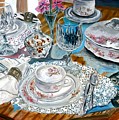 Oil Painting Still Life China Tea Set Painting by Derek Mccrea Oil Painting Still Life China Tea Set Painting by Derek Mccrea