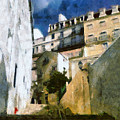 Old stairs in Lisbon Painting by Dimitar Hristov Old stairs in Lisbon Painting by Dimitar Hristov