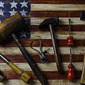 Old Tools On Wooden Flag by Garry Gay Old Tools On Wooden Flag by Garry Gay
