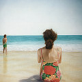On The Beach Painting by Rich Milo On The Beach Painting by Rich Milo