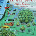 Oregon Fun Map Digital Art by Kevin Middleton Oregon Fun Map Digital Art by Kevin Middleton