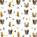Owl Pattern Mixed Media by Christina Rollo Owl Pattern Mixed Media by Christina Rollo