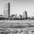 Panorama of Milwaukee Skyline Black and White Picture Photograph by Paul Velgos