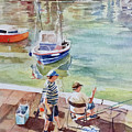 Partie de Peche Painting by Francoise Chauray Partie de Peche Painting by Francoise Chauray