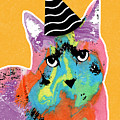 Party Cat- Art by Linda Woods Mixed Media by Linda Woods Party Cat- Art by Linda Woods Mixed Media by Linda Woods