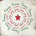 Peace Light Joy Wreath- Art by Linda Woods Mixed Media by Linda Woods Peace Light Joy Wreath- Art by Linda Woods Mixed Media by Linda Woods