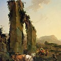 Peasants With Cattle By A Ruined Aqueduct by Nicolaes Pietersz Berchem Peasants With Cattle By A Ruined Aqueduct by Nicolaes Pietersz Berchem