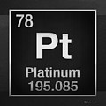 Periodic Table of Elements - Platinum - Pt - Platinum on Black Digital Art by Serge Averbukh Periodic Table of Elements - Platinum - Pt - Platinum on Black Digital Art by Serge Averbukh