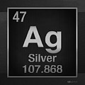 Periodic Table of Elements - Silver - Ag - Silver on Black Digital Art by Serge Averbukh Periodic Table of Elements - Silver - Ag - Silver on Black Digital Art by Serge Averbukh