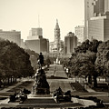 Philadelphia Benjamin Franklin Parkway In Sepia by Bill Cannon Philadelphia Benjamin Franklin Parkway In Sepia by Bill Cannon