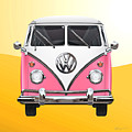 Pink and White Volkswagen T 1 Samba Bus on Yellow Photograph by Serge Averbukh Pink and White Volkswagen T 1 Samba Bus on Yellow Photograph by Serge Averbukh