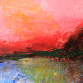Pink Sky over Water Abstract Painting by April Burton Pink Sky over Water Abstract Painting by April Burton