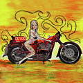 Pinup Girl Biker With Tattoo Sign by Tom Conway Pinup Girl Biker With Tattoo Sign by Tom Conway