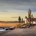 Point Betsie Lighthouse at Sunset on Lake Michigan Photograph by Randall Nyhof Point Betsie Lighthouse at Sunset on Lake Michigan Photograph by Randall Nyhof