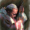 Pope John Paul II Pastel by Ylli Haruni Pope John Paul II Pastel by Ylli Haruni