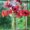 Poppies on Windowsill Painting by Marie Witte Poppies on Windowsill Painting by Marie Witte