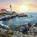 Portland Head Light at dusk Photograph by Jane Rix Portland Head Light at dusk Photograph by Jane Rix