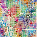 Portland Oregon City Map Digital Art by Michael Tompsett Portland Oregon City Map Digital Art by Michael Tompsett