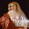 Portrait of a Woman know as Portrait of a Courtsesan Painting by Palma Vecchio Portrait of a Woman know as Portrait of a Courtsesan Painting by Palma Vecchio