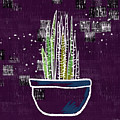 Potted Snake Plant- Art by Linda Woods Mixed Media by Linda Woods Potted Snake Plant- Art by Linda Woods Mixed Media by Linda Woods