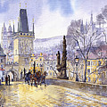 Prague Charles Bridge Mala Strana  Painting by Yuriy Shevchuk