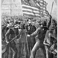 President Lincoln holding the American Flag by War Is Hell Store President Lincoln holding the American Flag by War Is Hell Store