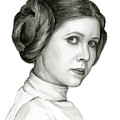 Princess Leia Watercolor Portrait Painting by Olga Shvartsur Princess Leia Watercolor Portrait Painting by Olga Shvartsur