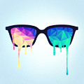 Psychedelic Nerd Glasses with Melting LSD Trippy Color Triangles by Philipp Rietz Psychedelic Nerd Glasses with Melting LSD Trippy Color Triangles by Philipp Rietz