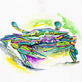 Purple Blue Yellow Sea Watercolor Series 2 Blue Crab Photograph by Shelly Tschupp Purple Blue Yellow Sea Watercolor Series 2 Blue Crab Photograph by Shelly Tschupp