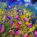 Purple Wild Flowers Painting by Pol Ledent Purple Wild Flowers Painting by Pol Ledent