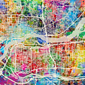 Quad Cities Street Map Digital Art by Michael Tompsett Quad Cities Street Map Digital Art by Michael Tompsett