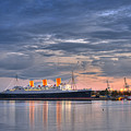 Queen Mary Long Beach Clouds by David Zanzinger