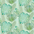 Rainforest Tropical - Elephant Ear and Fan Palm Leaves Repeat Pattern Painting by Audrey Jeanne Roberts Rainforest Tropical - Elephant Ear and Fan Palm Leaves Repeat Pattern Painting by Audrey Jeanne Roberts