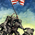 Raising The Flag On Iwo Jima Painting by War Is Hell Store Raising The Flag On Iwo Jima Painting by War Is Hell Store