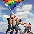 Raising the Rainbow Flag Painting by Troy Caperton Raising the Rainbow Flag Painting by Troy Caperton