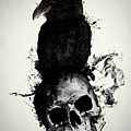 Raven and Skull Mixed Media by Nicklas Gustafsson Raven and Skull Mixed Media by Nicklas Gustafsson