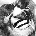 Ray Charles scribbles bw portrait by Mihaela Pater Ray Charles scribbles bw portrait by Mihaela Pater