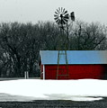 Red Barn and Windmill Photograph by Julie Lueders Red Barn and Windmill Photograph by Julie Lueders