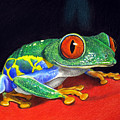 Red Eyed Tree Frog Painting by Christopher Shellhammer Red Eyed Tree Frog Painting by Christopher Shellhammer