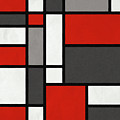 Red Grey Black Mondrian Inspired Digital Art by Michael Tompsett Red Grey Black Mondrian Inspired Digital Art by Michael Tompsett