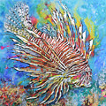 Red Lion-fish Painting by Jyotika Shroff Red Lion-fish Painting by Jyotika Shroff