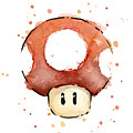 Red Mushroom Watercolor Painting by Olga Shvartsur Red Mushroom Watercolor Painting by Olga Shvartsur