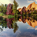 Colorado Roxborough Park and Arrowhead golf course Red Rocks Reflection Photograph by OLena Art Colorado Roxborough Park and Arrowhead golf course Red Rocks Reflection Photograph by OLena Art